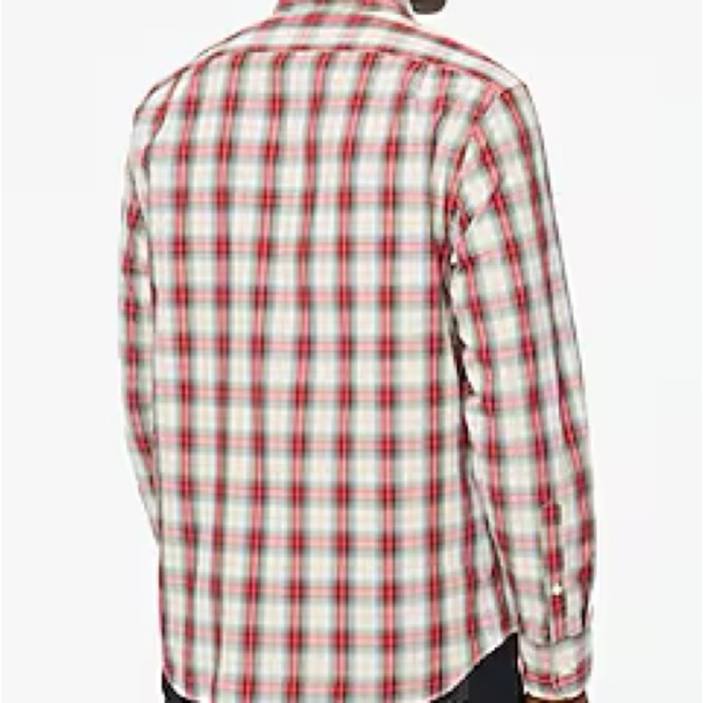 J. Crew Red and White Casual Button Down Shirt - Picture 3 of 5